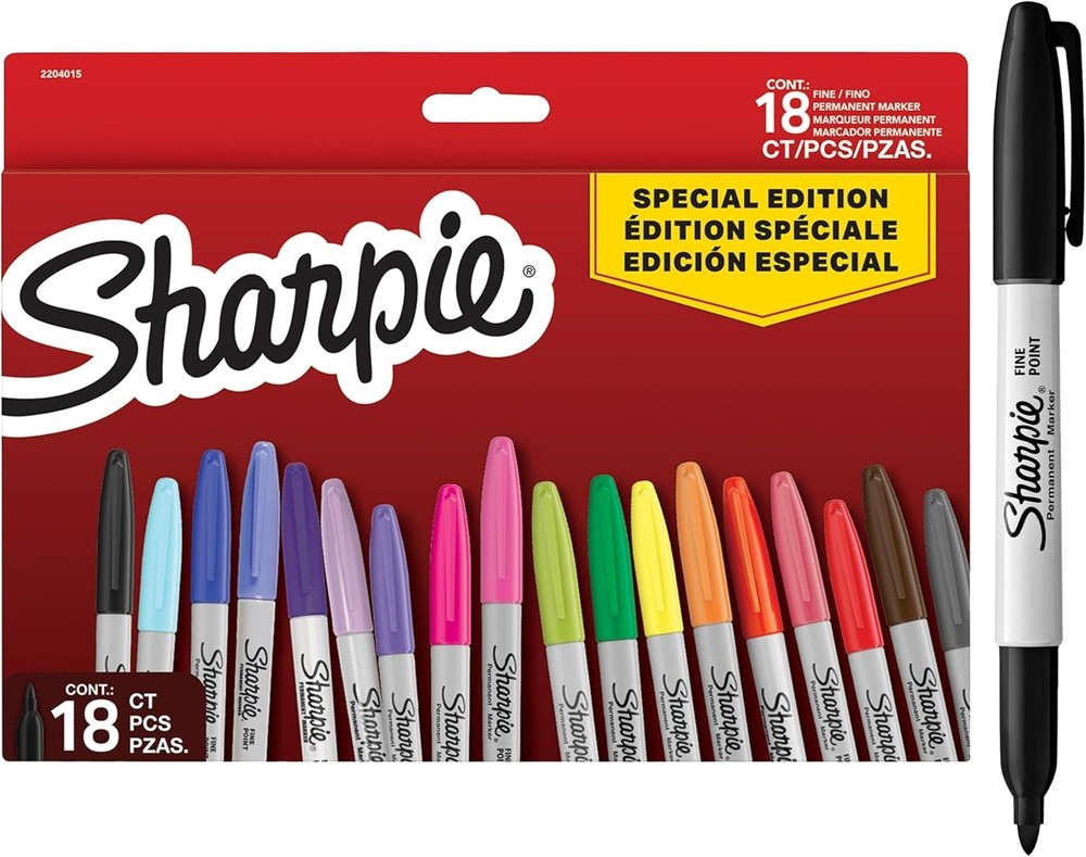Bright Permanent Markers | Fine Point | 18 Assorted Colors