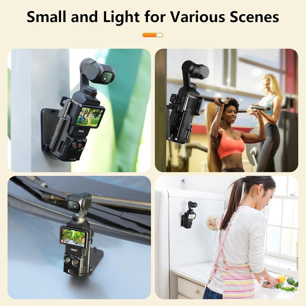 Compact Magnetic Mount for Osmo Pocket 3 - Strong Grip & Adjustable Angle