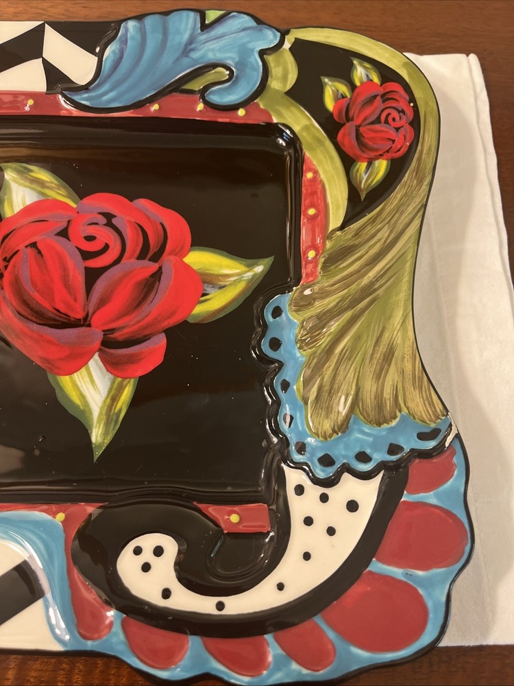 Joyce Shelton Ceramic Rose Platter Tray