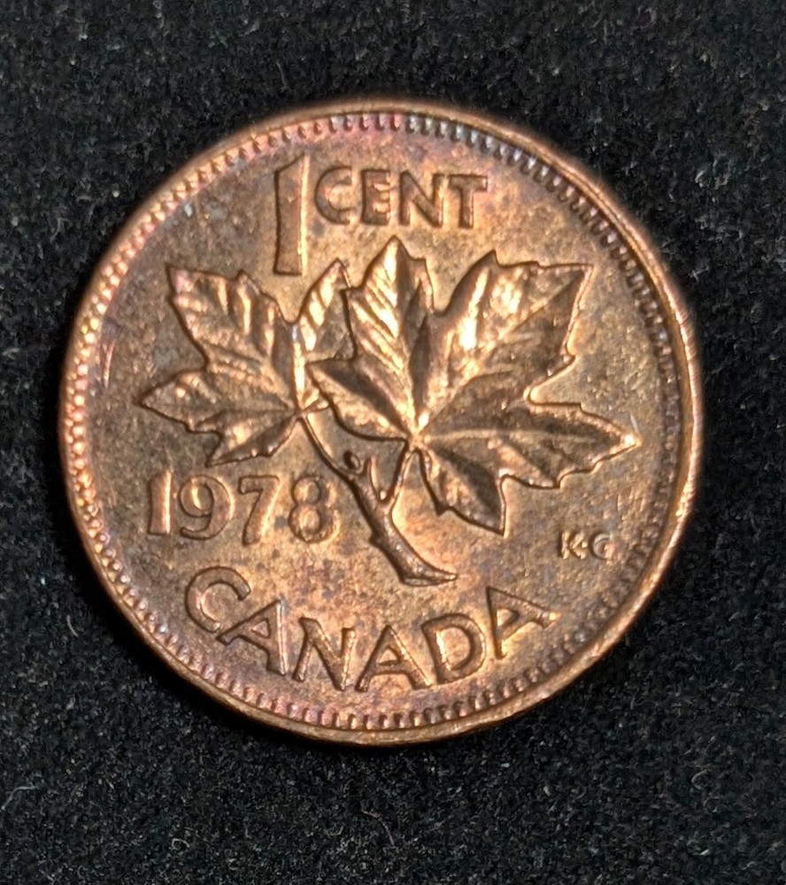 1978 Canada 1 Cent Circulated KM# 59.2 Brown