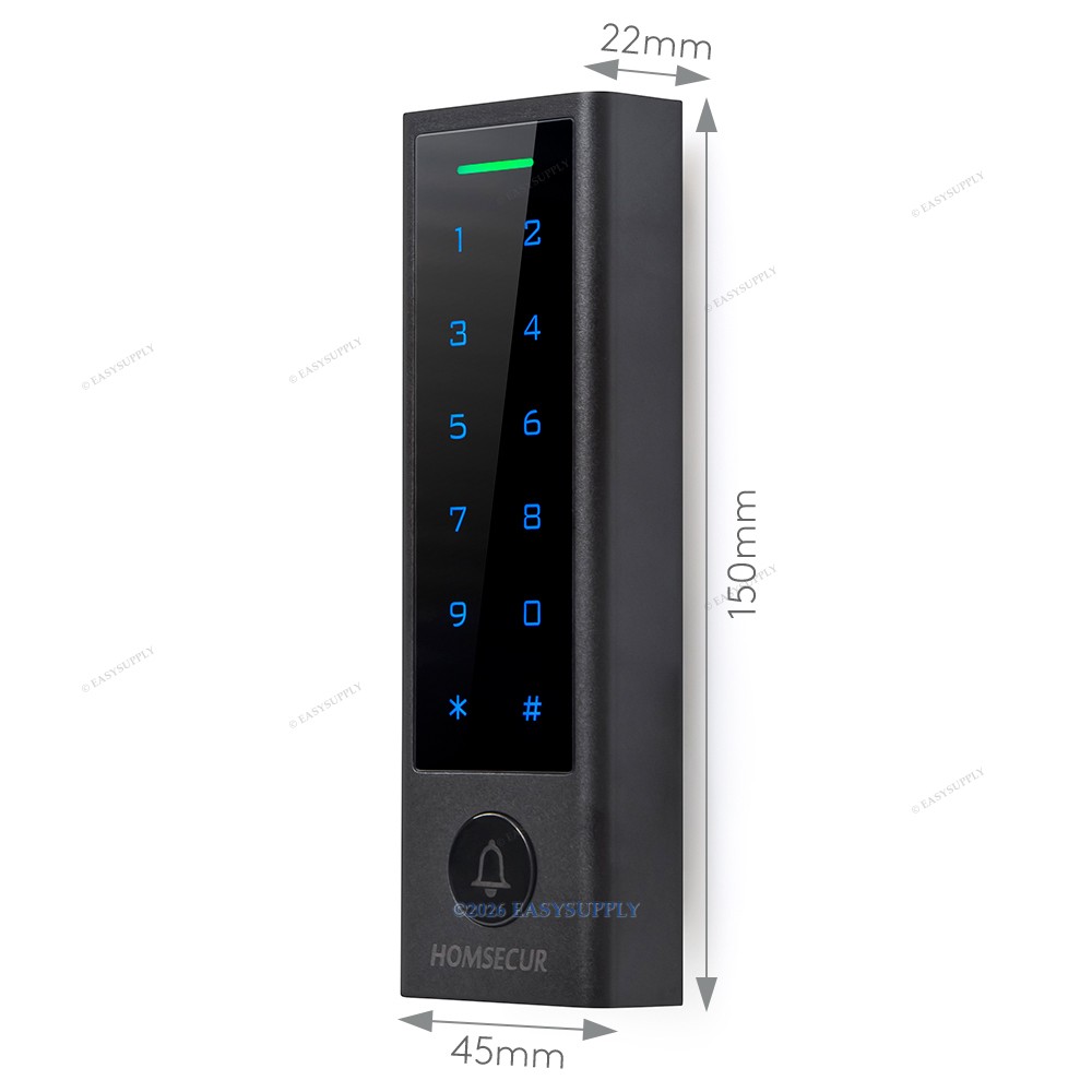 HOMSECUR Access Control System Set With Remote Controller Keyfob Strike Lock