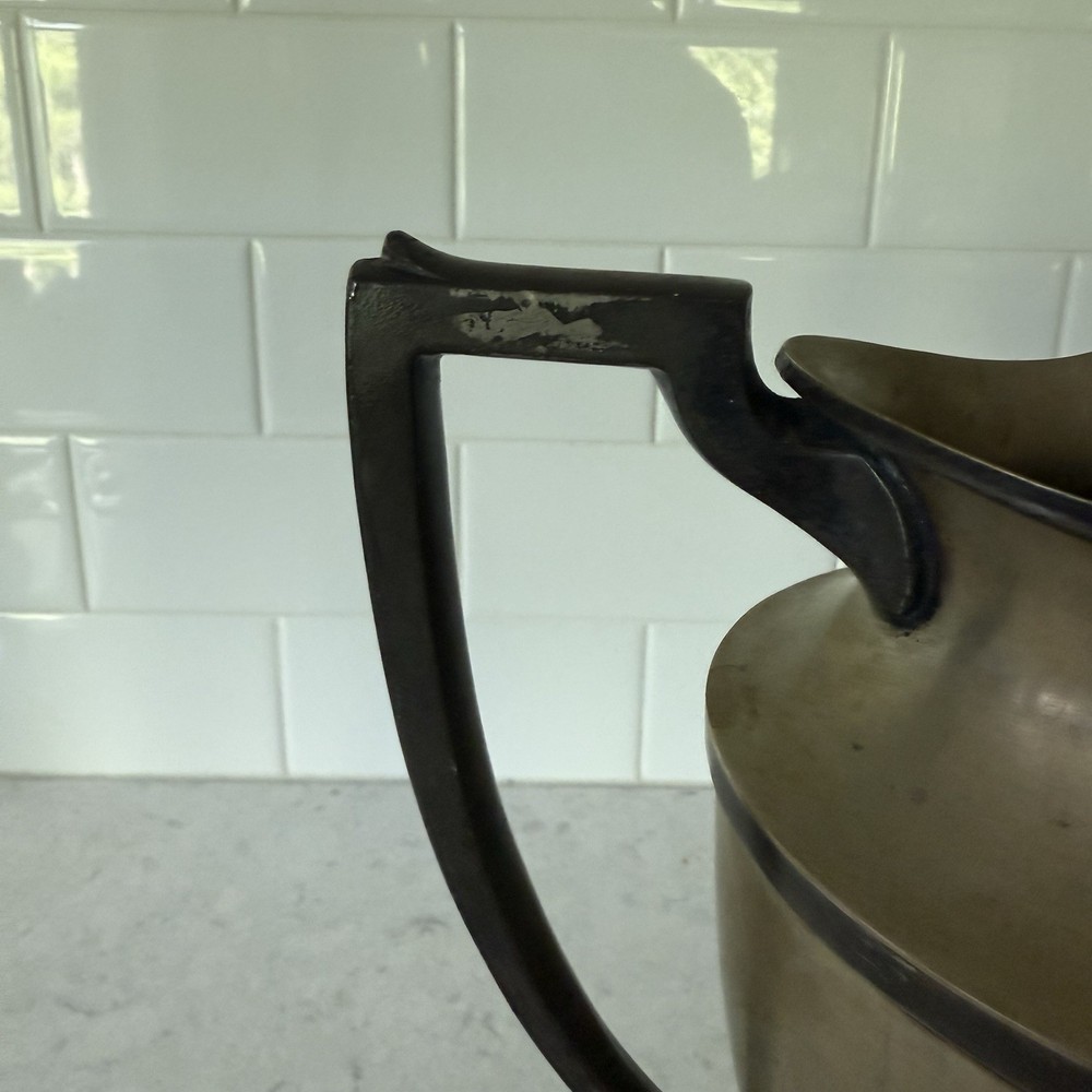 Queen City Silver Co SHEFFIELD Nickel Silverplate Copper? Two Tone Pitcher