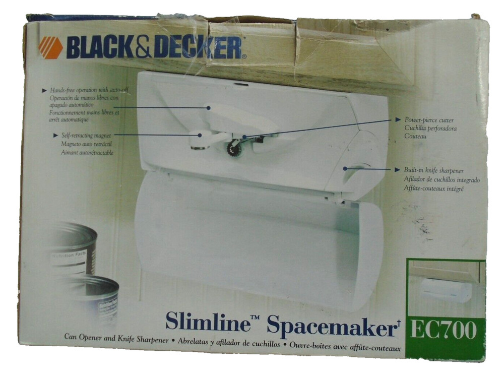 Black & Decker Slimline Spacemaker Can Opener & Sharpener EC700 No Hardware