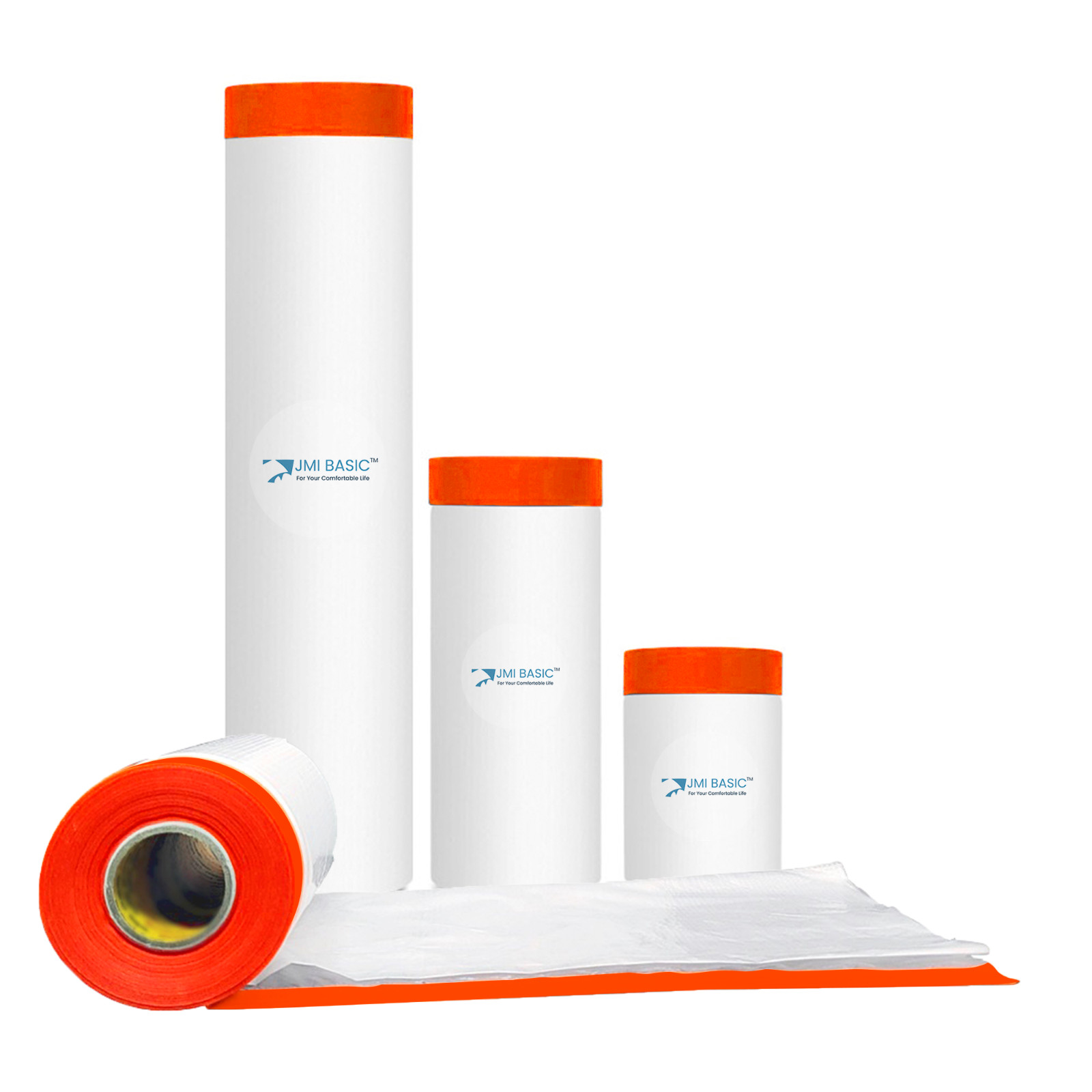 Pre taped Masking Paper - Car Painters Plastic Orange Automotive Paint Tape Film