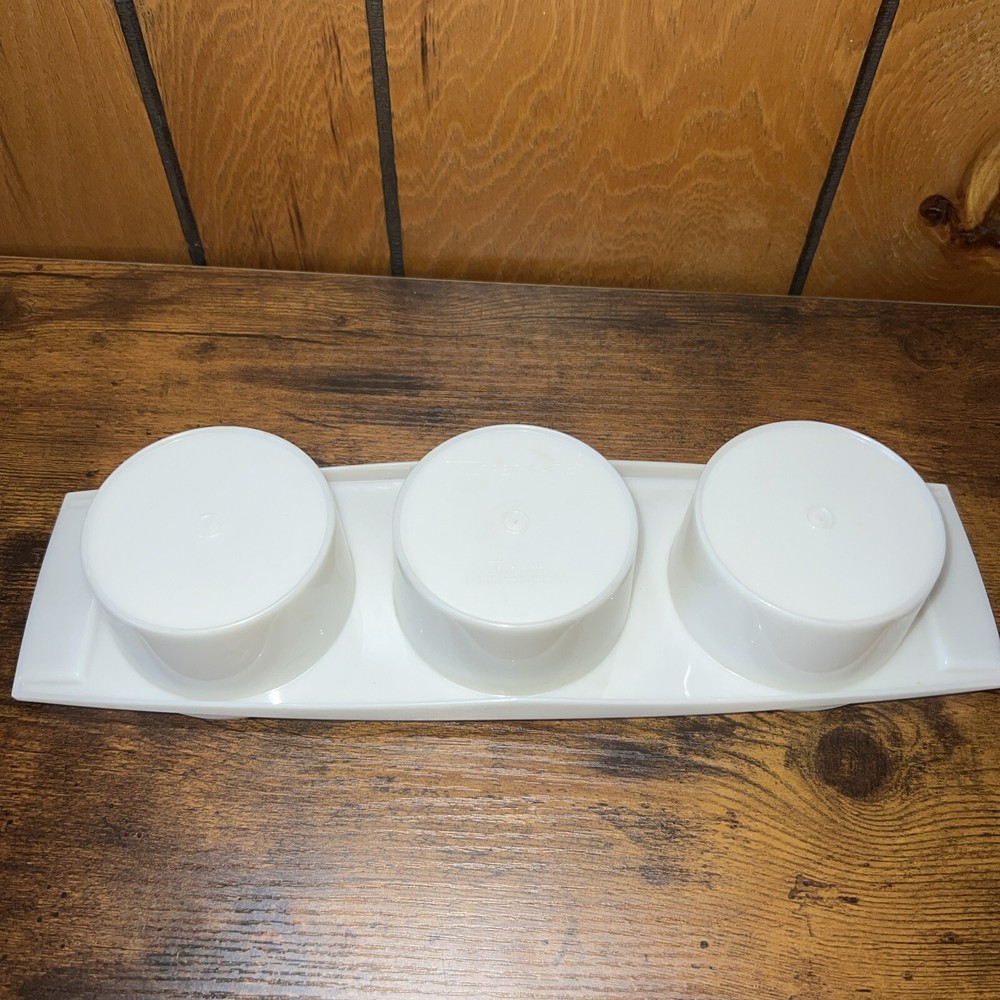 Tupperware 3-in-1 Condiment Tray Container - 732-2 - White