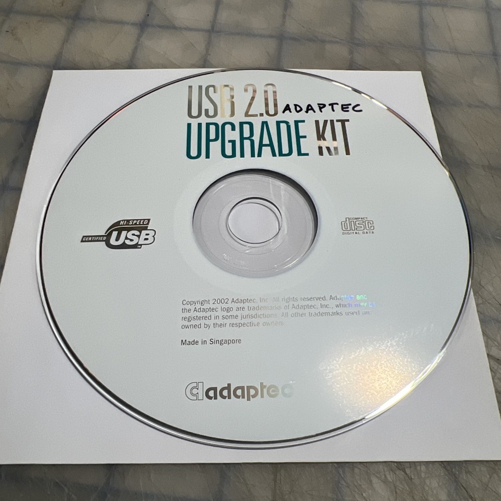Adaptec USB 2.0 Upgrade Kit CD Software Disk