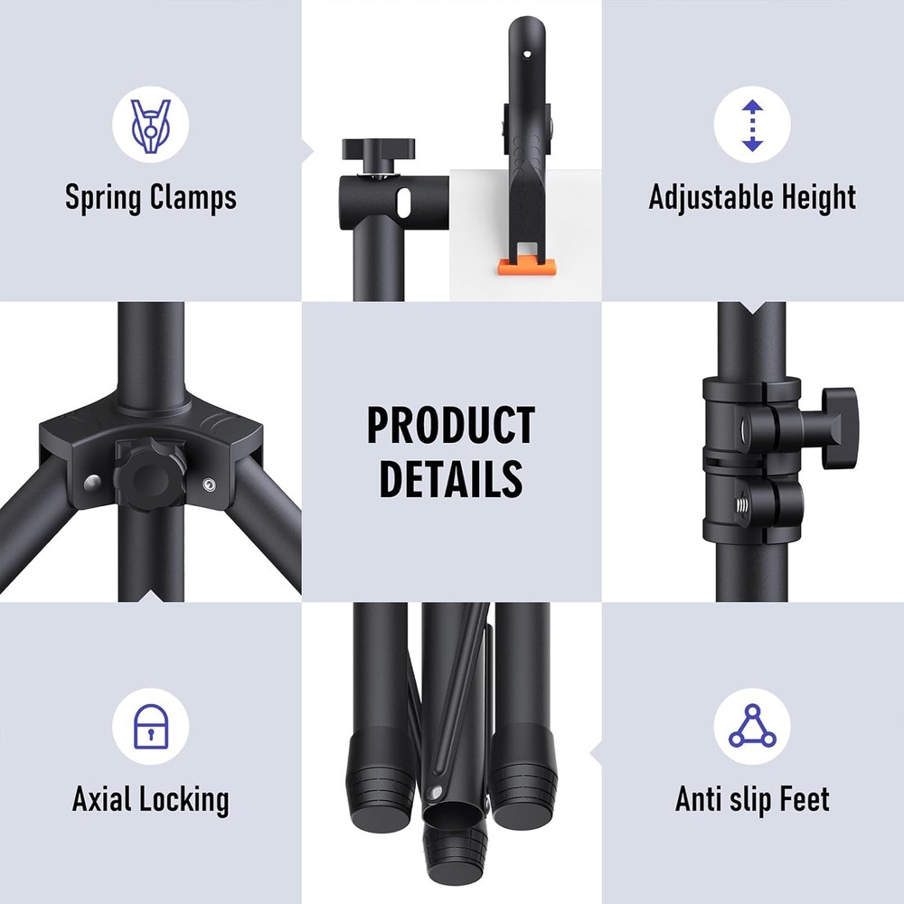 Backdrop Stand Kit - 6 Widths, 10x7.5ft Adjustable Background Stand for Parti...