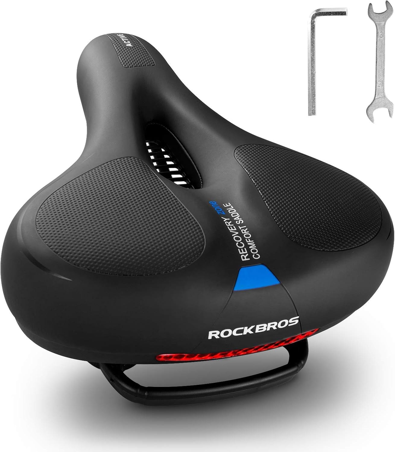 ROCKBROS Bike Seat Cushion w/Handle&Dual Shock Absorbing Ball Memory Foam Saddle