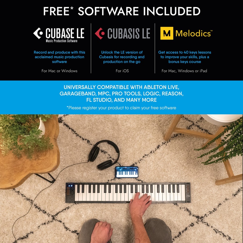 Carry-on Folding MIDI Controller 25 - MIDI over Bluetooth &USB