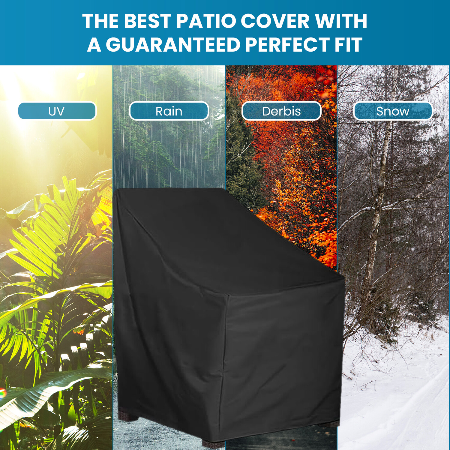 Stackable Patio Chair Cover Waterproof Outdoor Lawn Patio Garden Furniture Cover