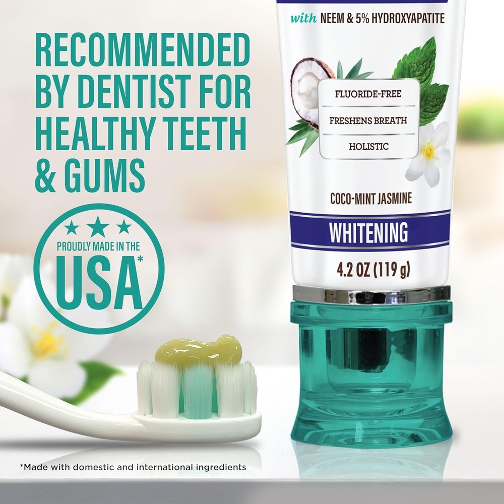 GuruNanda Hydroxyapatite Toothpaste, SLS & Fluoride Free, Whitening Toothpaste w