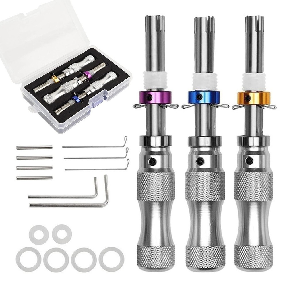 3Pcs 7 Pin Advanced Tubular Lock Tool Set For Padlock Hook Tool Seal Pick Puller