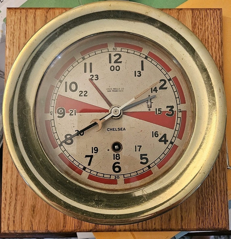 Chelsea Solid Brass Radio Room clock  1940