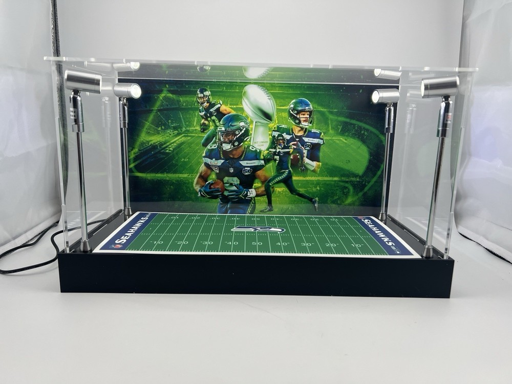 Seattle Seahawks Super Bowl Custom 2 Mini Helmet Display Case W/ LED Lights