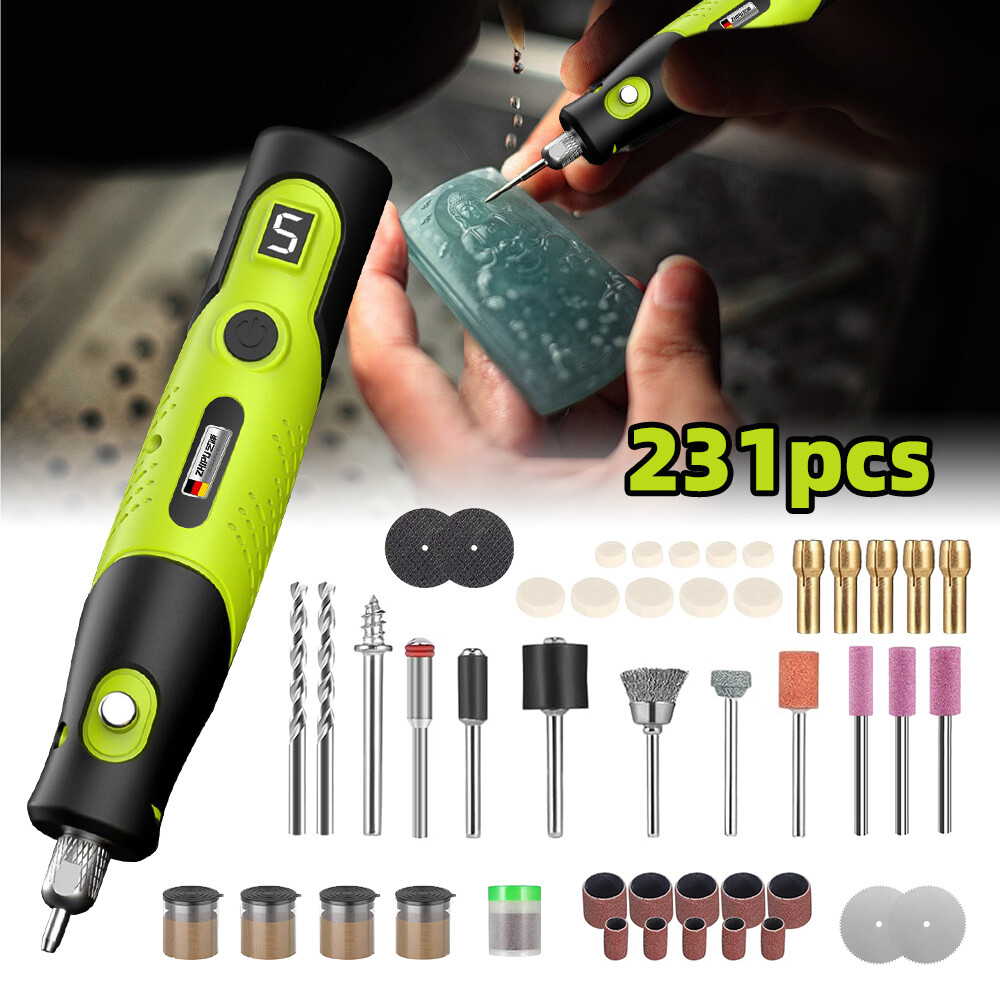 231Pcs Cordless Electric Drill Grinder Engraving Pen Variable Speed Rotary Tool