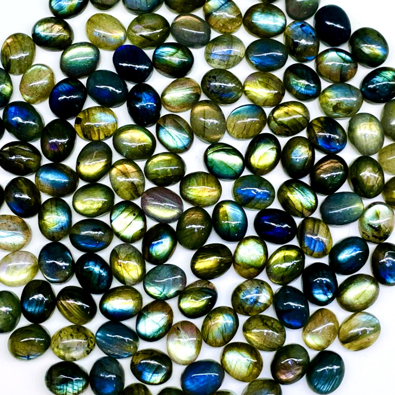 30 Pcs Natural Labradorite 10x8mm Oval Flashy Loose Gemstones Wholesale Lot