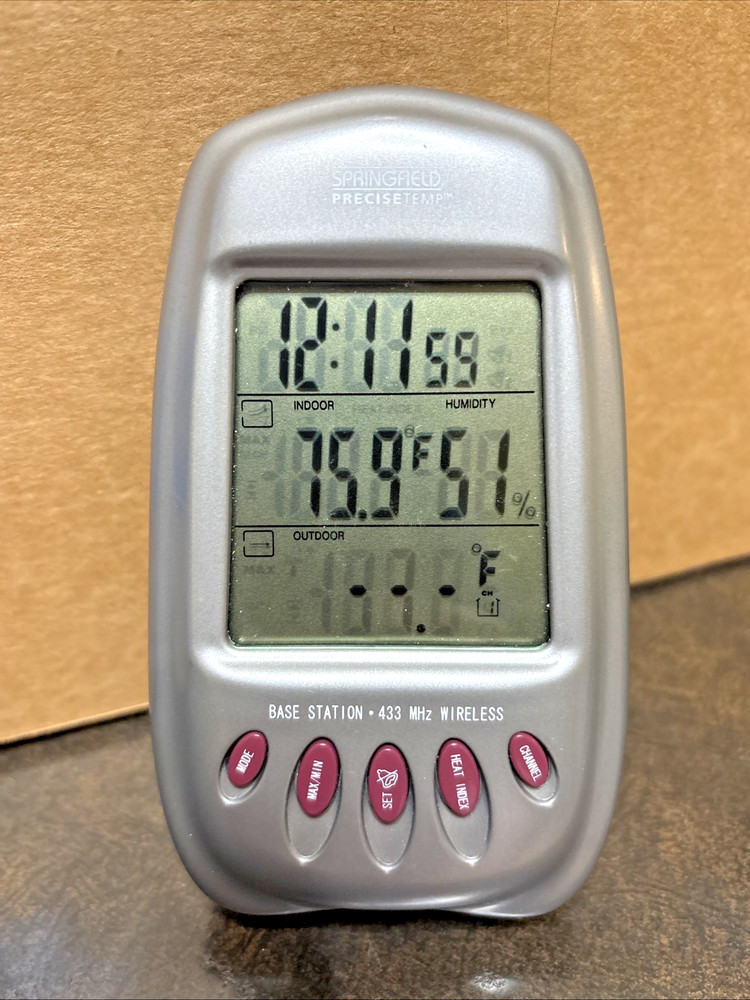 Springfield Precise Temp Base Station 433 MHz Wireless Receiver WORKS