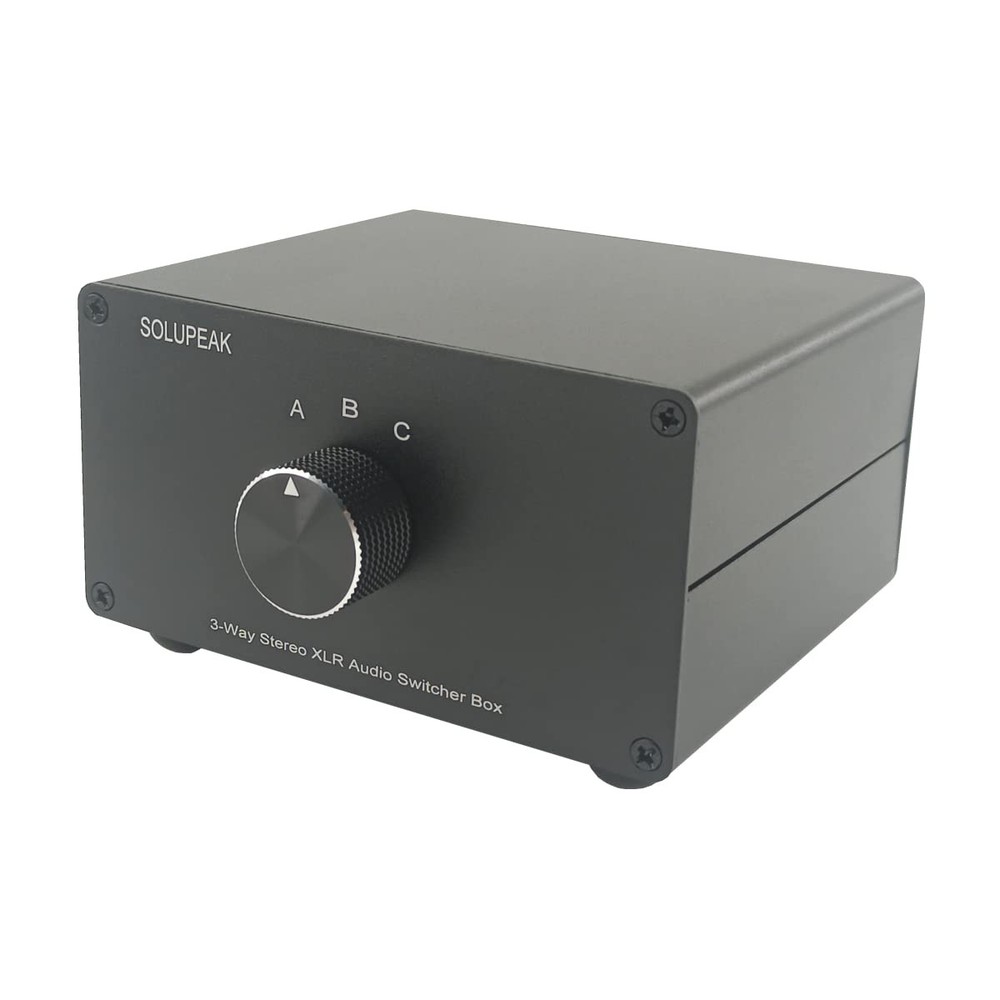 XLR Stereo Audio Switch Box: 3-Way Balanced Converter & Input Selector (X301)
