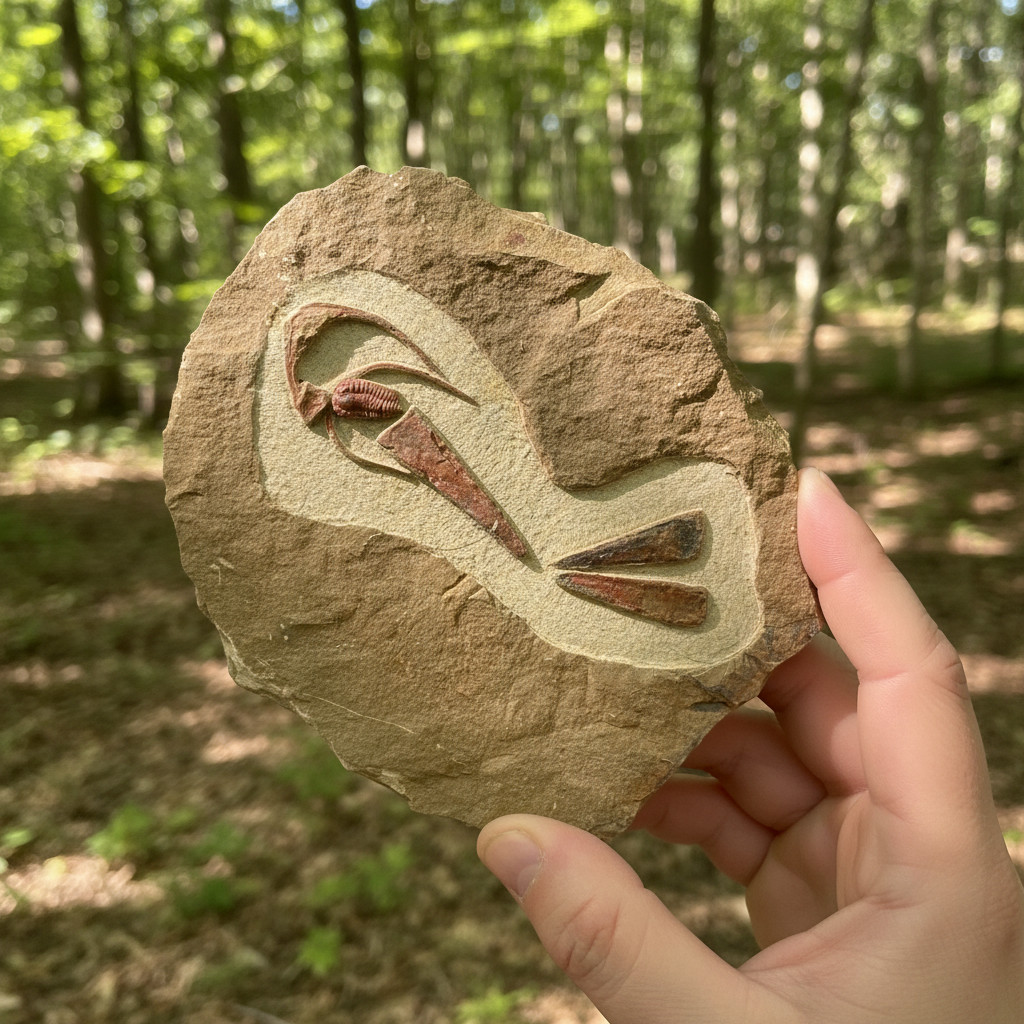 Rare Ordovician Life Plate: Euloma, Orthoceras & Ampyx Association