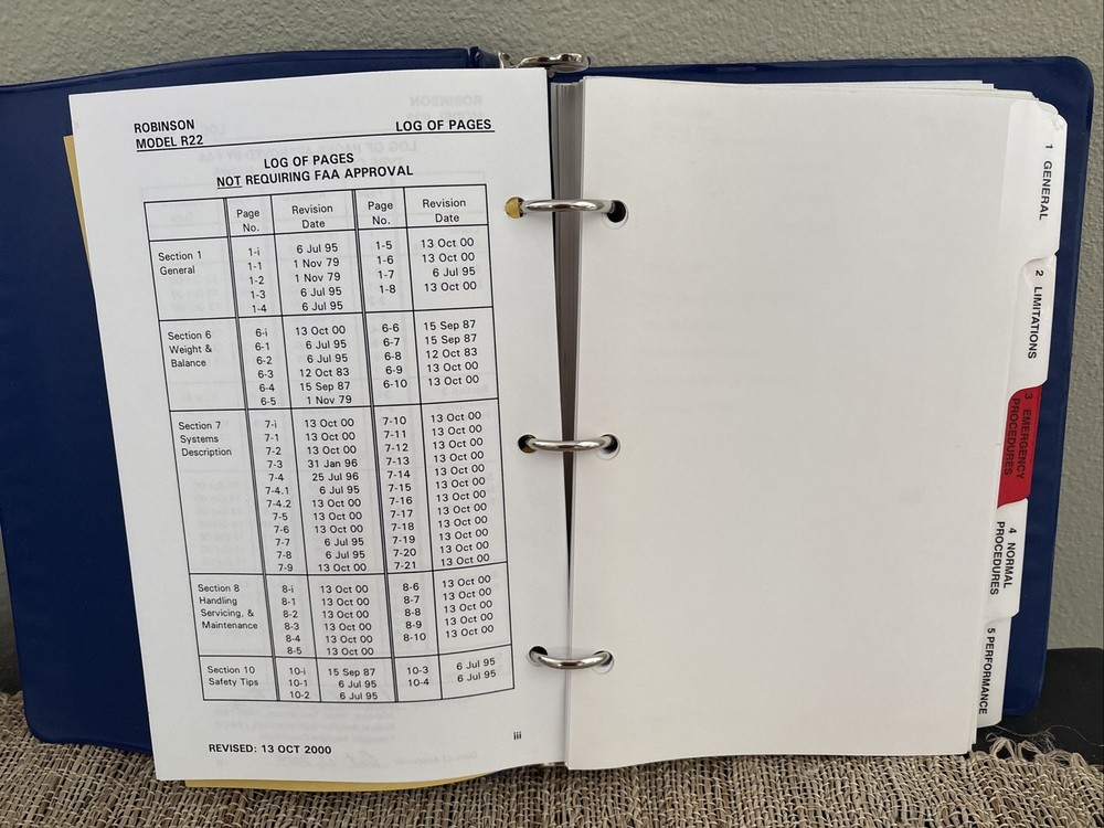 Robinson R22 Pilot's Helicopter Operating Handbook