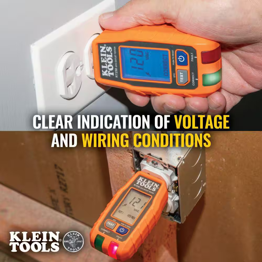 GFCI Electrical Outlet Tester with LCD Display
