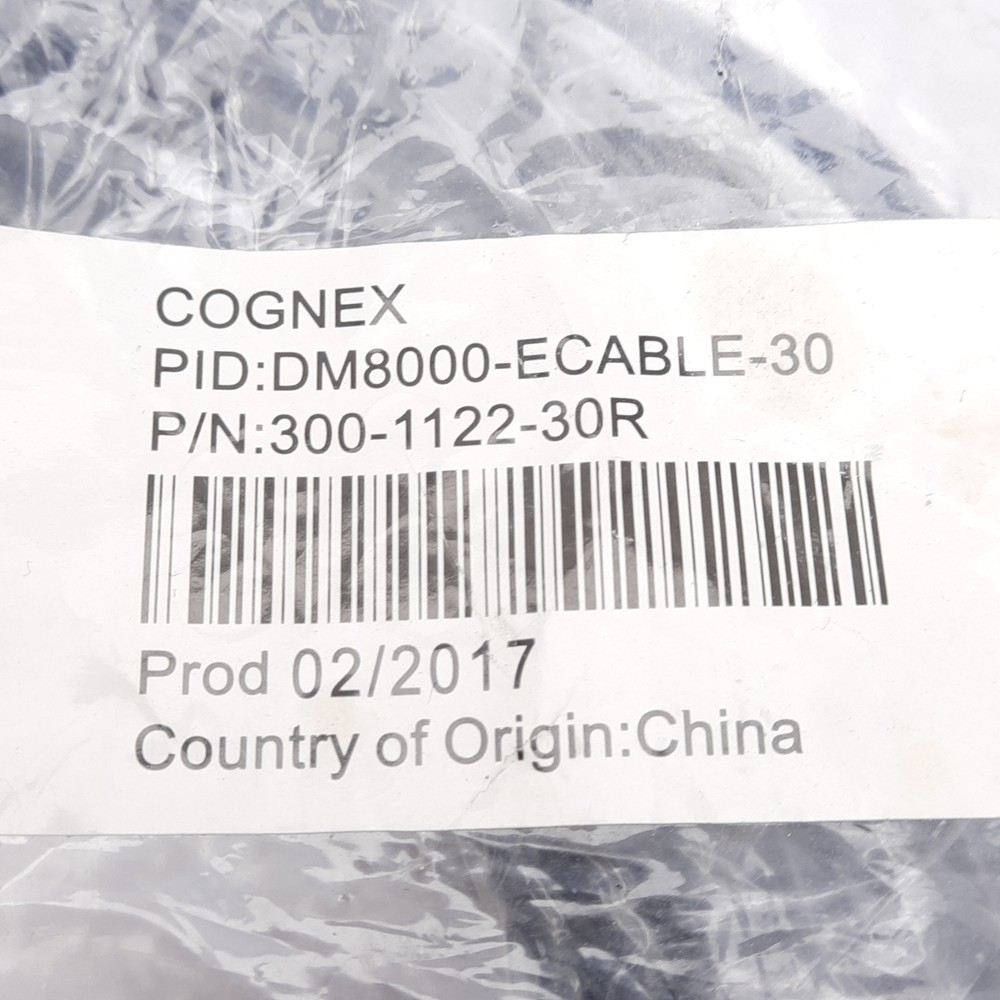 Cognex 300-1122-30R Dataman Barcode Reader Scanner Ethernet Cable, 30m, RJ45