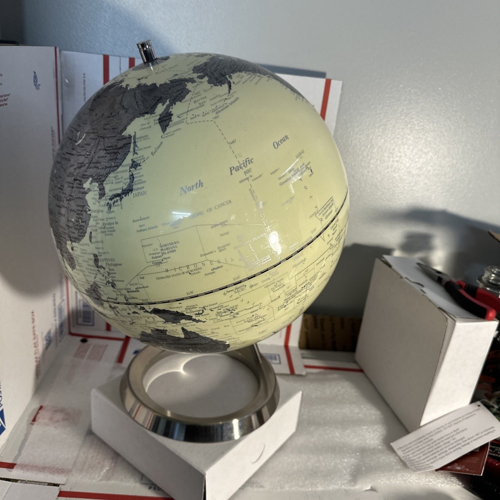 replogle 12” Light Yellow/Silver With Chrome Base