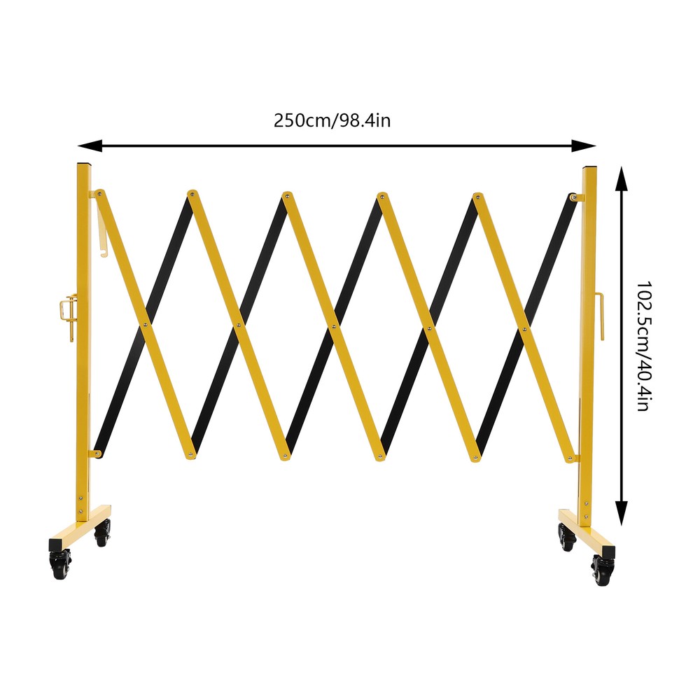 Expandable Mobile Barrier Gate Portable Adjustable Safety Barrier With Casters