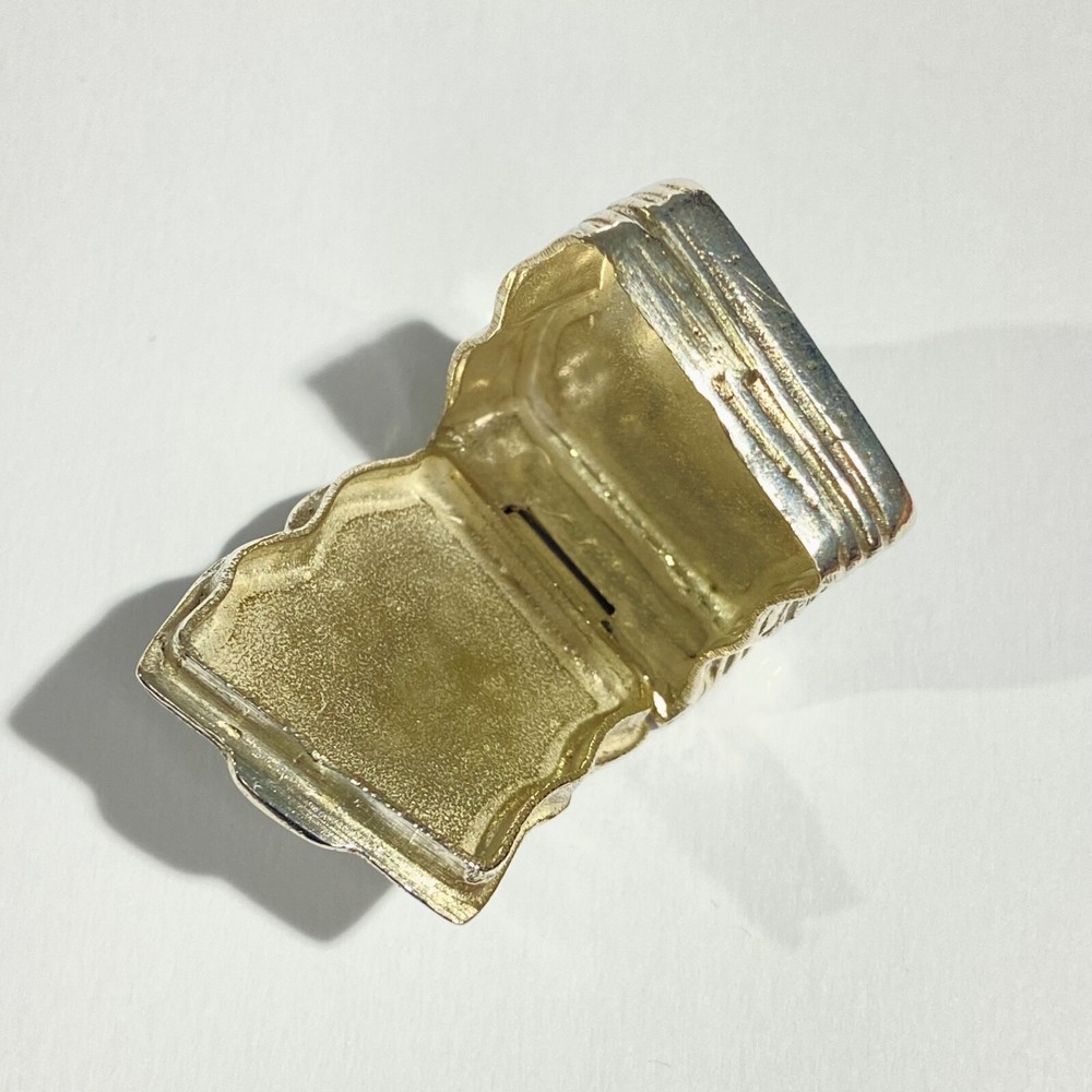 Vintage Solid Silver Italian book shape Pill Box, Hallmarked