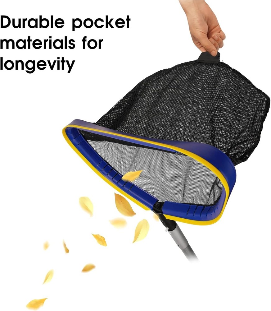 Pool Skimmer Net 10ft Adjustable Pole Heavy Duty Deep Bag Leaf Rake