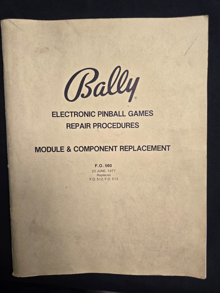 1977 Bally Electronic Pinball Games Repair Procedures Module & Component Replace