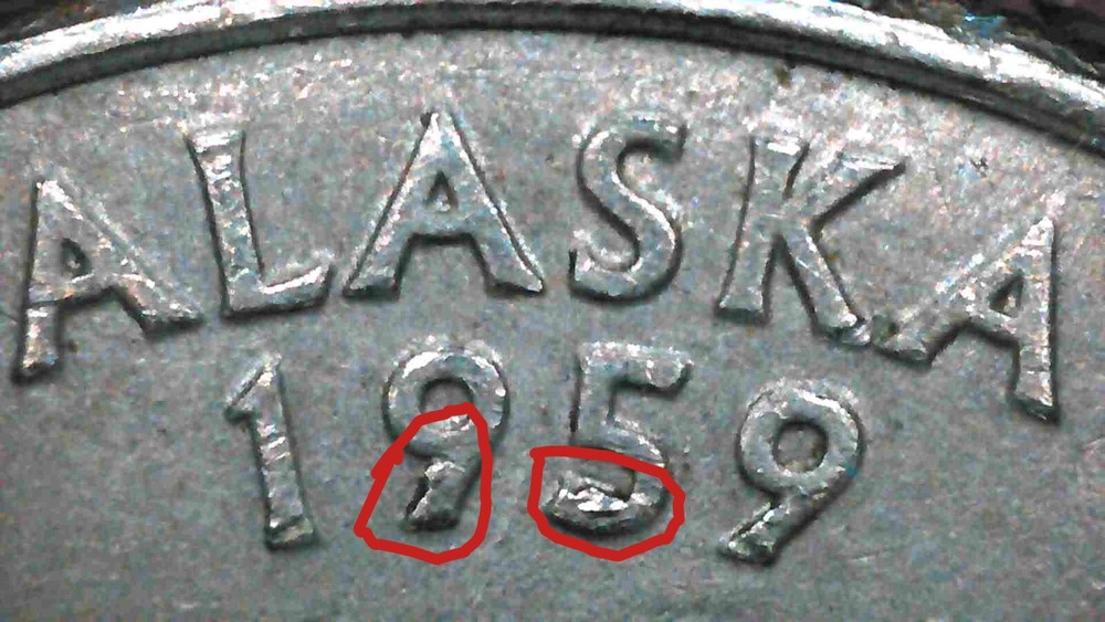 2008-P Alaska State Quarter Claw Die Chip Error MULTIPLE ERRORS Drool Error