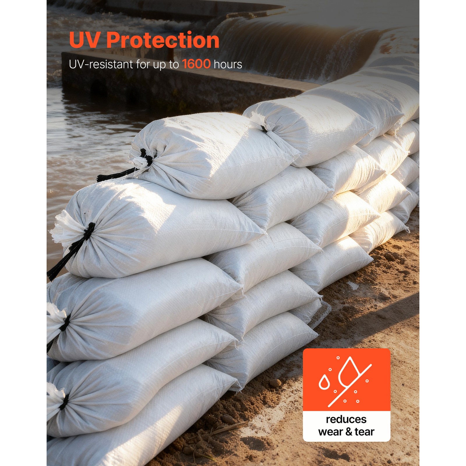 Uimoso 200 Pack Sandbags 16" x 26" with 50lb Capacity Heavy Duty Sand Bags
