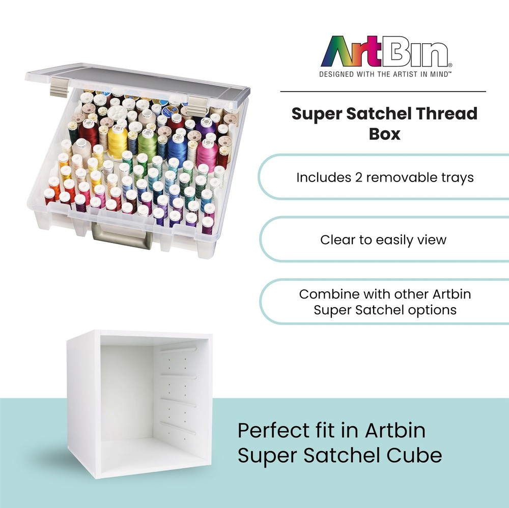 ArtBin Super Satchel Thread Box - Versatile Thread Storage for Sewing, Embroi...