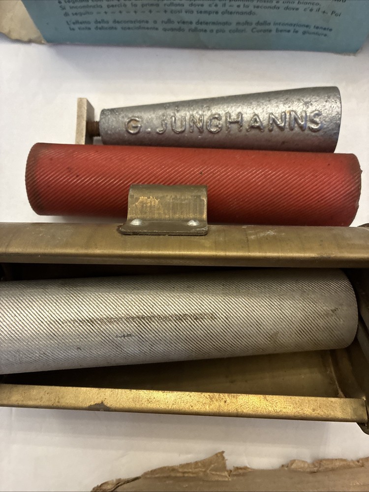 VTG Patterned Paint Roller Decorative 6“ Texture Mural Roller with Handle Italy