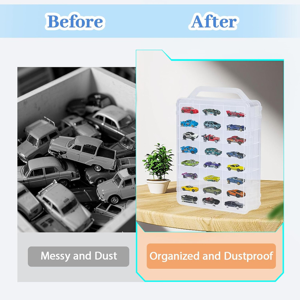 Double Sided Storage Case for Hot Wheels Storage with Carrying Handle...