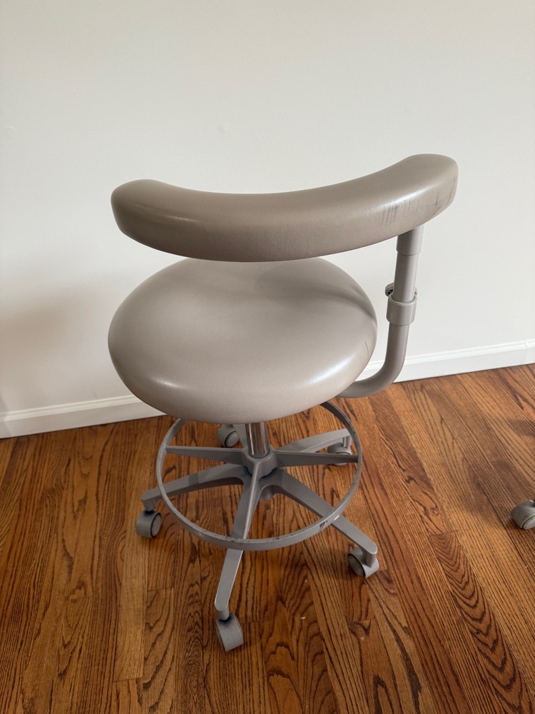 Adec dental assistant stool light taupe leather