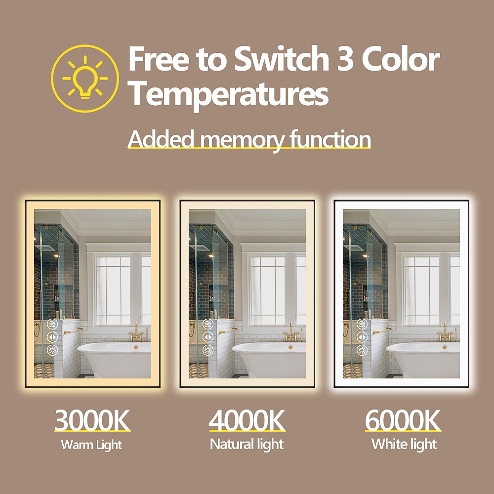 72x36"Frameless LED Bathroom Mirror,Smart Mirror