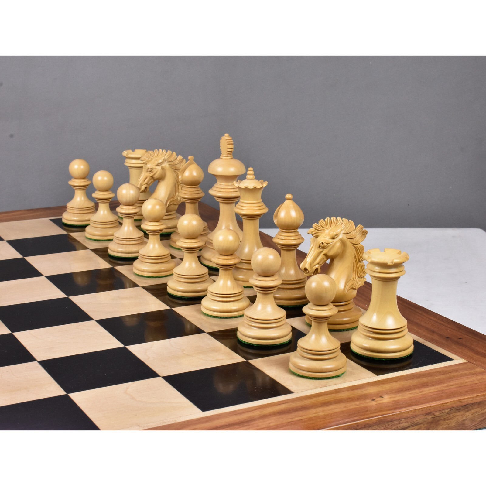 Alexandria Luxury Staunton Chess Pieces Only Set - Triple Weighted - Ebony Wood
