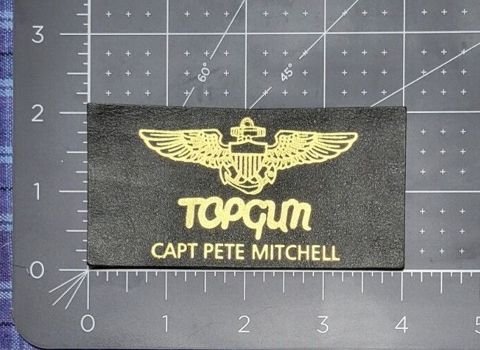 Top Gun Name Tag Capt. Pete Mitchell Leather Patch 4 inch wide