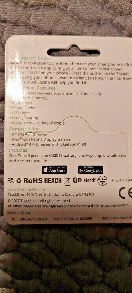 TrackR Pixel Bluetooth Tracking Device, Key Phone Finder, iOS/Android blue