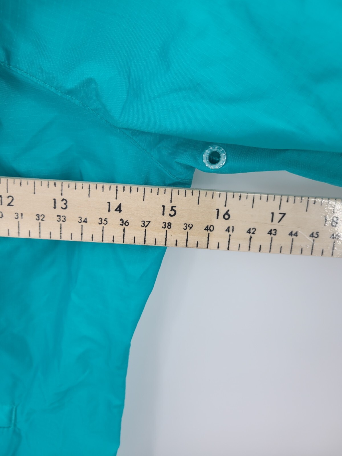 Lands End Jacket Girls Large 6X 7 Blue Green Zip Up Hooded Raincoat Outerwear