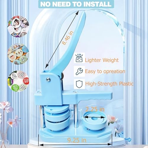 Button Maker Machine, Button Pin Maker (3rd Gen) 2.25 in Light Blue