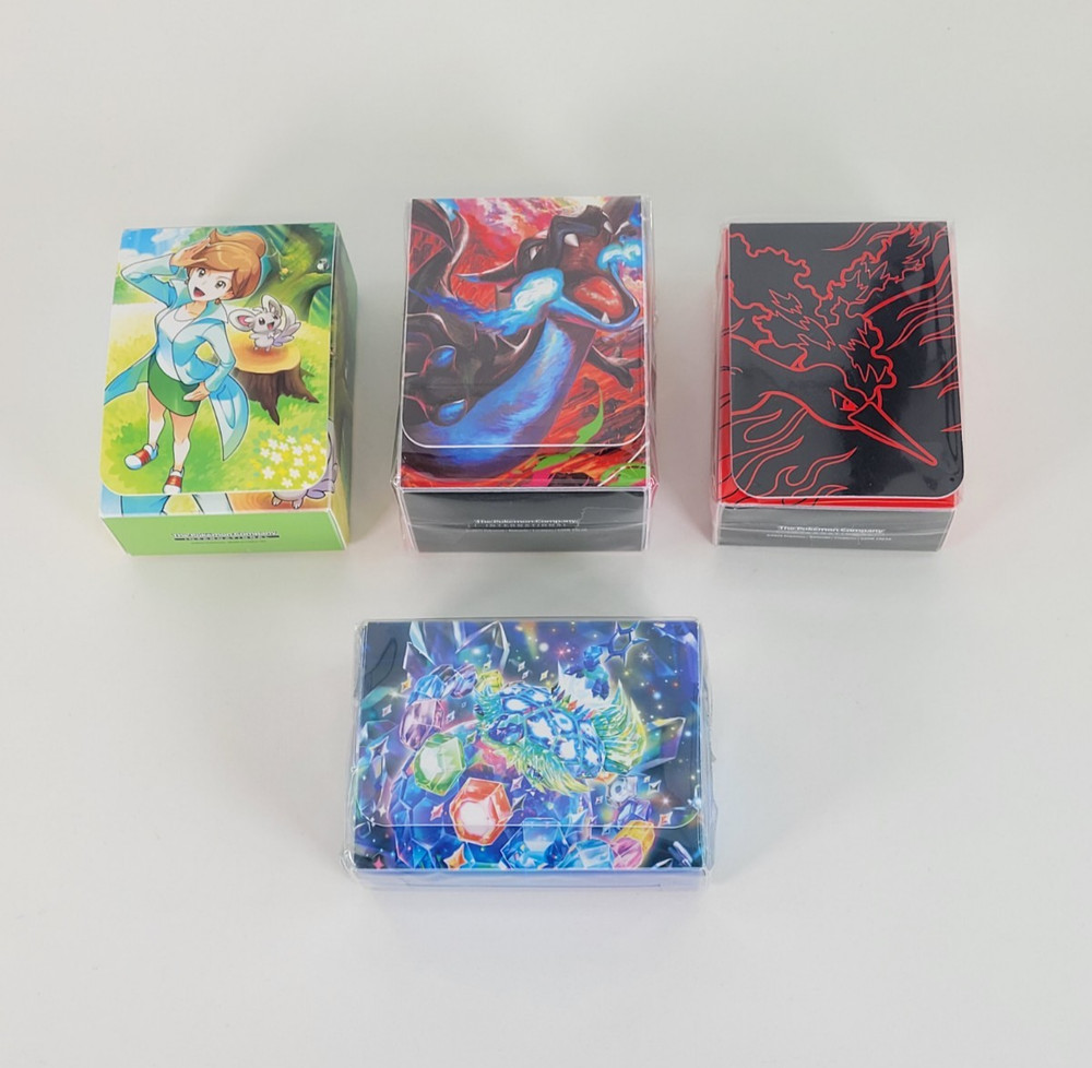 Pokemon Deck Box Bundle x 4 Including Mega Charizard, Moltres, Terapagos - New