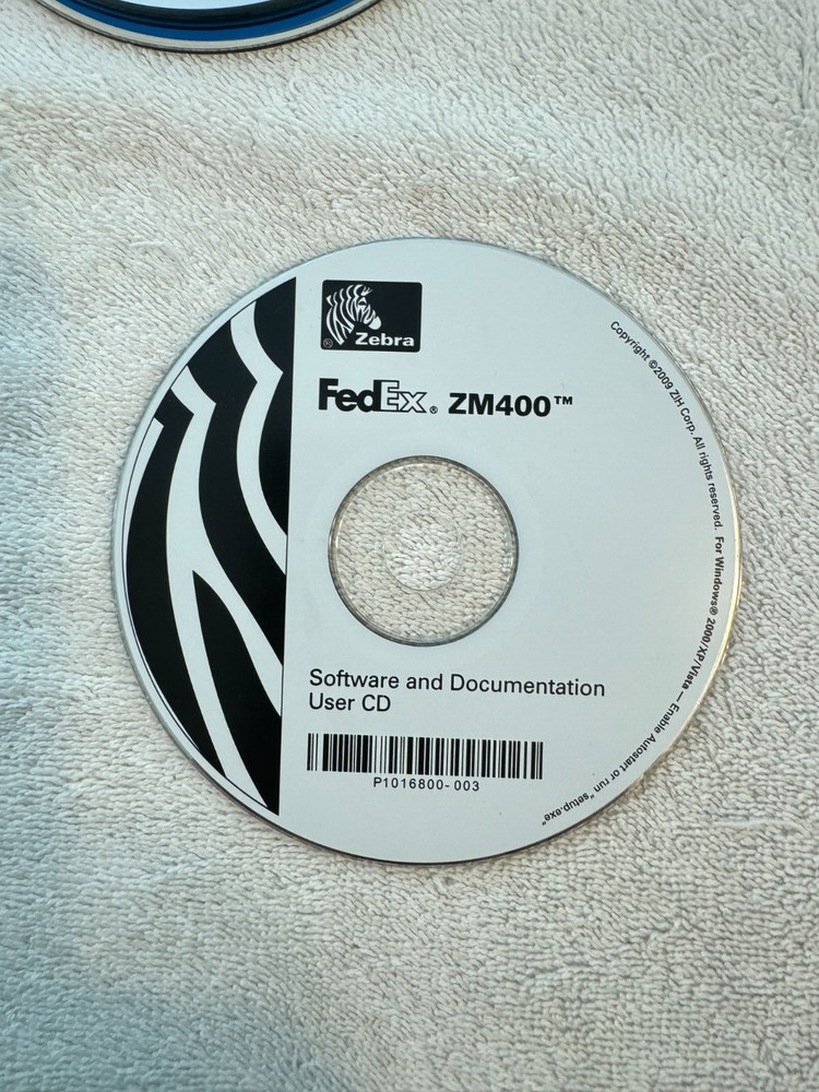 Zebra Fedex ZM400 Software and Documentation User CD
