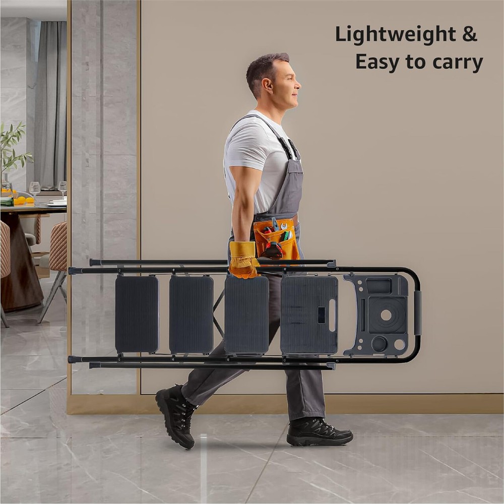 4 Step Folding Ladder with Tool Platform Non-Slip