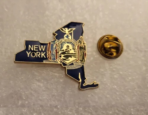New York State Map lapel pin