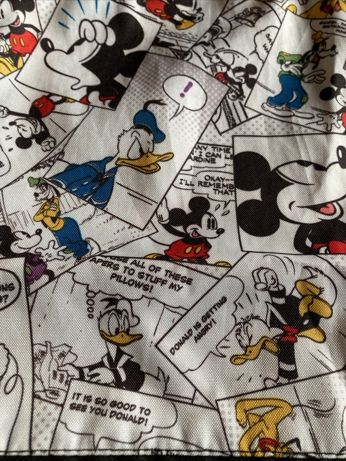 Disneyland Drawstring Backpack Comic Strip Mickey Minnie Mouse W Goofy - Bag