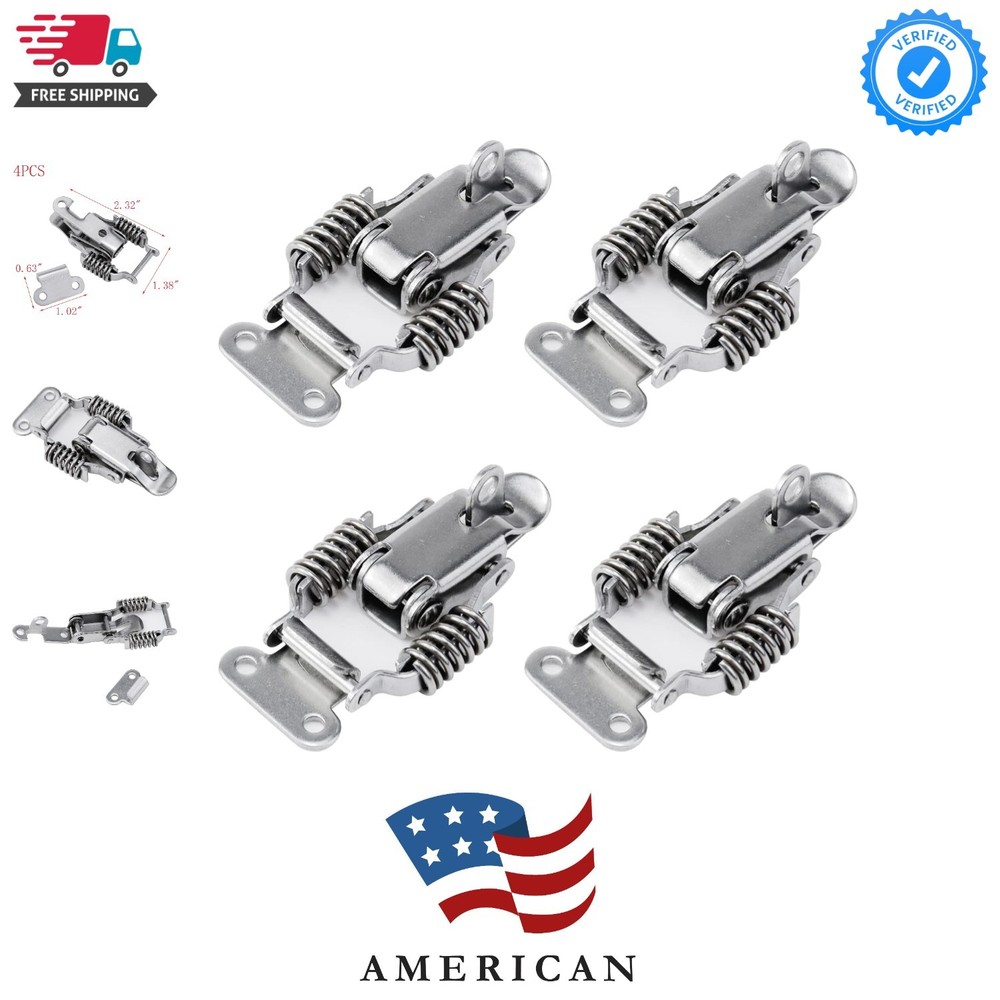4Set Compression Spring Toggle Latch Lock 304 Stainless Steel Spring Loaded D...