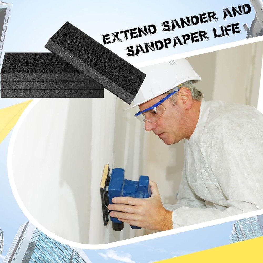 4 Pcs Soft Black Foam Sanding Pads Interface Sander Backing Pad Compatible...
